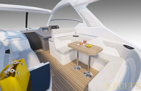 обшивка екошкірою салону та меблів на катері київ